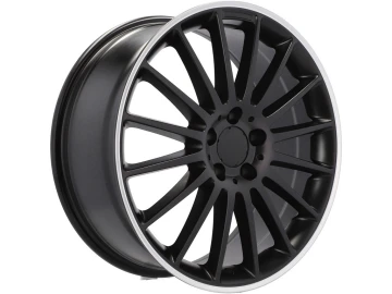 Jantes Look Mercedes C63 AMG 17x7.5 5X112 ET 40 66.6 (Preto Metade Matte + Aba Polida)