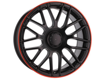 Jantes Look Mercedes E63s 18x8.5 5X112 ET 35 66.6 (Preto Matte + Linha Vermelha)