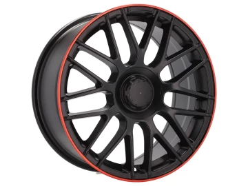 Jantes Look Mercedes E63s 18x8.5 5X112 ET 35 66.6 (Preto Matte + Linha Vermelha)