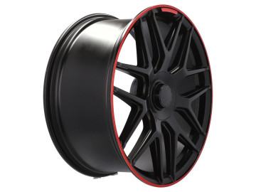 Jantes Look Mercedes E63s 20x8.5 5X112 ET 38 66.6 (Preto Metade Matte + Aba Vermelha)