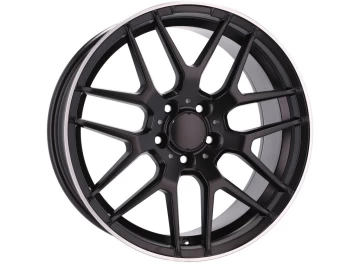 Jantes Look Mercedes Gle 45AMG 18x8 5X112 ET 40 66.6 (Preto Metade Matte + Aba Polido)