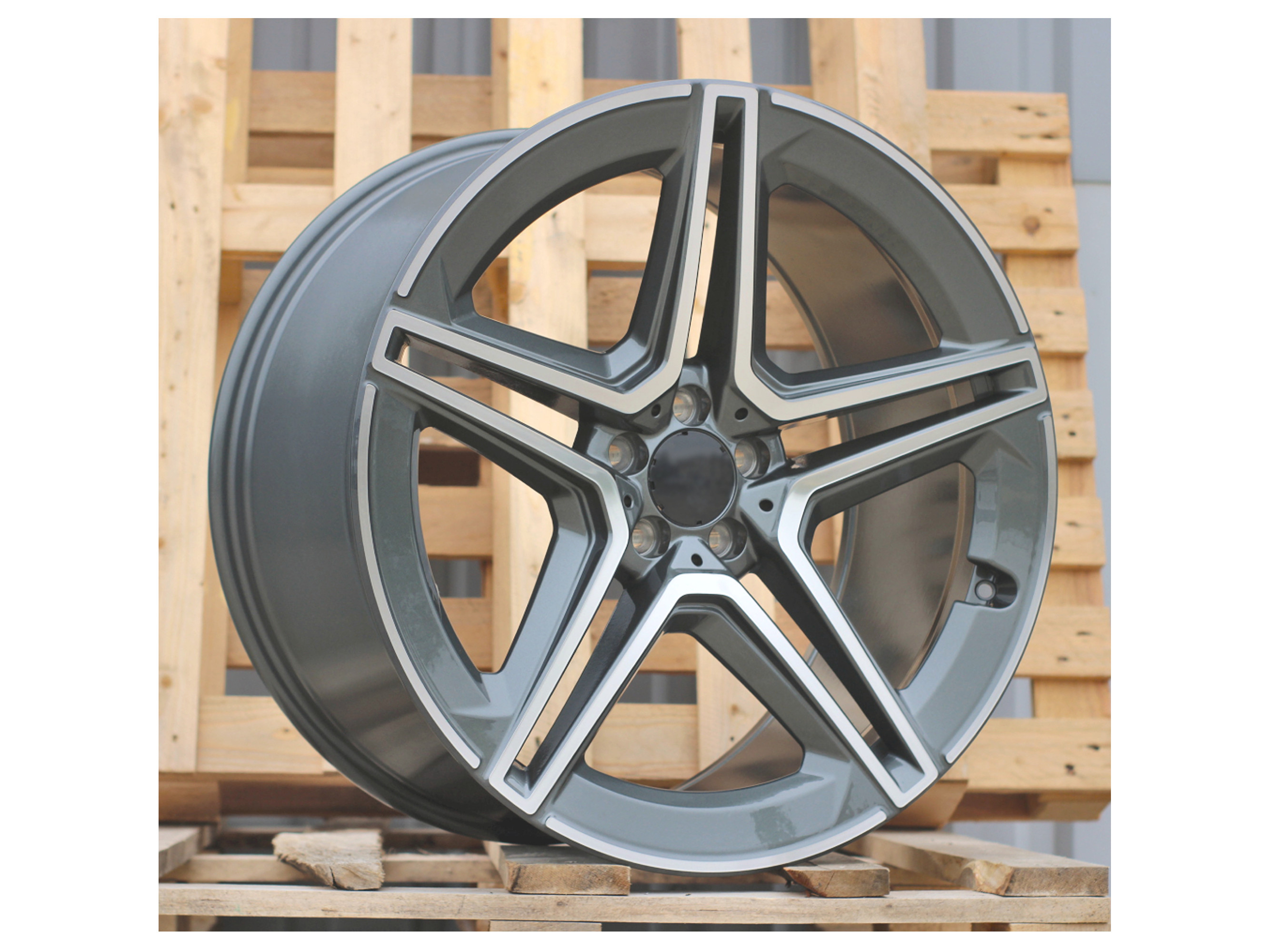 Jantes Look Mercedes GLC 43 AMG 22x11.5 5X112 ET 47 66.5 (Cinza Polido)