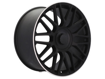 Jantes Look Mercedes GLS63 AMG 19x8 5X112 ET 43 66.6 (Preto Metade Matte + Aba Polida)