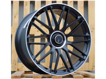 Jantes Look Mercedes GLS63 AMG 23x10 5X112 ET 40 66.6 (Preto Matte + Aba Polida)