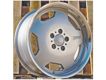 Jantes Look Mercedes Monoblock 17x7.5 5X112 ET 25 66.6 (Gravação em Relevo) (Prata + Aba Polida)