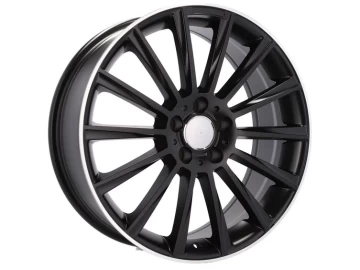 Jantes Look Mercedes Turbine 17x8 5X112 ET 35 66.6 (Preto + Aba Polida)