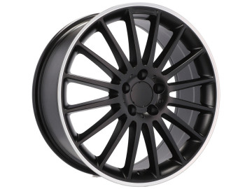 Jantes Look Mercedes Turbine 18x9 5X112 ET 50 66.6 (Preto Metade Matte + Aba Polida)