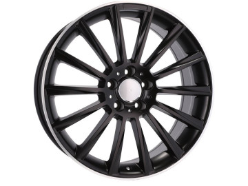 Jantes Look Mercedes Turbine 19x8 5X112 ET 43 66.6 (Preto + Aba Polida)