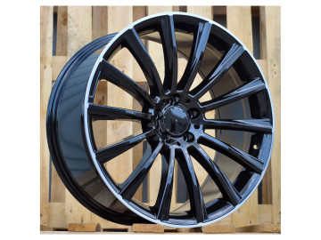 Jantes Look Mercedes Turbine 19x8.5 5X112 ET 36 66.6 (Preto + Aba Polida)