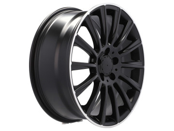 Jantes Look Mercedes Turbine 19x8.5 5X112 ET 43 66.6 (Preto Metade Matte + Aba Polida)