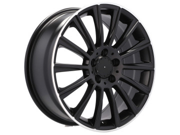 Jantes Look Mercedes Turbine 19x8.5 5X112 ET 43 66.6 (Preto Metade Matte + Aba Polida)