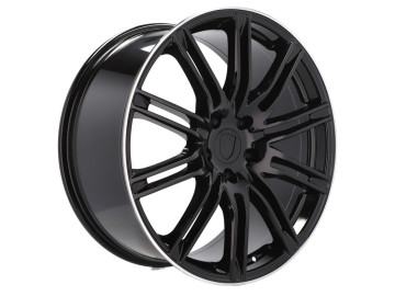 Jantes Look Porsche Panamera Turbo S 20x9.5 5X130 ET 50 71.6 (Preto + Aba Polida) 