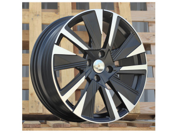 Jantes Look Peugeot 208 18x7 4X108 ET 35 65.1 (Preto Polido Metade Matte Cooper)