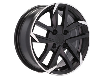 Jantes Look Peugeot 308 GTI 15x6.5 4X108 ET 25 65.1 Preto Polido Metade Matte 