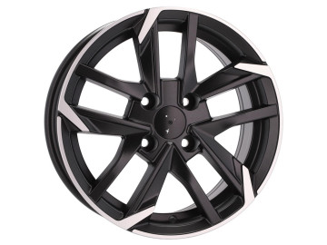 Jantes Look Peugeot 308 GTI 15x6.5 4X108 ET 25 65.1 Preto Polido Metade Matte 