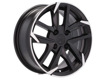 Jantes Look Peugeot 308 GTI 16x7 4X108 ET 25 65.1 Preto Polido Metade Matte