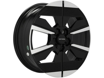 Jantes Look Peugeot 308 SW 17x7 5X108 ET 44 65.1 (Preto Polido Metade Matte)