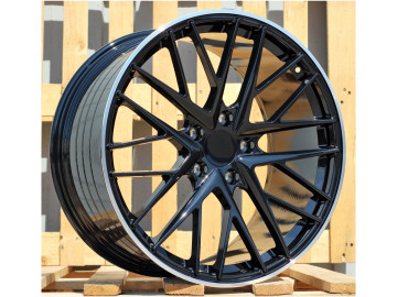 Jantes Look Porsche Panamera Sport Design 21x9.5 5X130 ET 71 71.6 (Preto + Aba Polida)