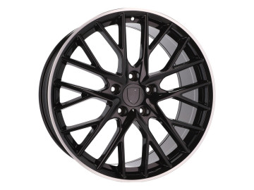 Jantes Look Porsche Panamera Sport Design 21x9.5 5X130 ET 71 71.6 (Preto + Aba Polida)