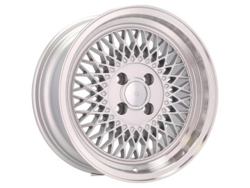 Jantes Look Stuttgard BBS 15x8 4X100 ET 20 73.1 (Prata + Aba Polida)