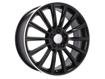 Jantes Look Mercedes GLC Turbine 19x7.5 5X112 ET 33 66.6 (Preto Metade Matte + Aba Polida)