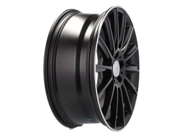 Jantes Look Mercedes Turbine 19x7.5 5X112 ET 44 66.6 (Preto Metade Matte + Aba Polida) 