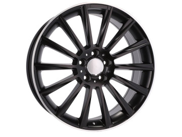 Jantes Look Mercedes Turbine 19x7.5 5X112 ET 44 66.6 (Preto Metade Matte + Aba Polida) 