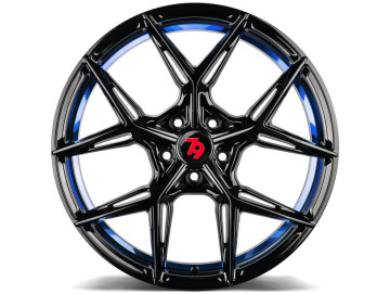 Jantes Seventy9 19x8.5 5x112 ET 35 66.6 Preto Brilhante + Aba Interna Azul