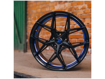 Jantes Seventy9 19x8.5 5x112 ET 35 66.6 Preto Brilhante + Aba Interna Azul