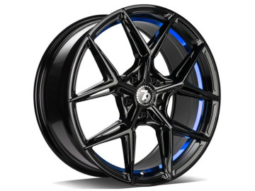 Jantes Seventy9 19x9.5 5x112 ET 40 66.6 Preto Brilhante + Aba Interna Azul