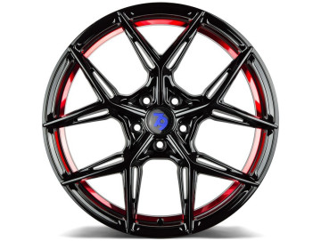 Jantes Seventy9 SCF-B 18x9 5x112 ET 40 66,6 Preto Brilhante + Aba Interna Vermelha