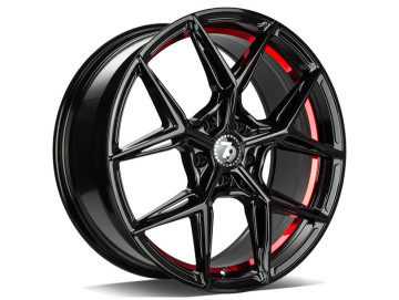 Jantes Seventy9 SCF-B 18x9 5x112 ET 40 66,6 Preto Brilhante + Aba Interna Vermelha