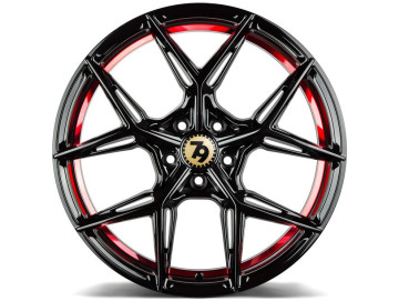 Jantes Seventy9 SCF-B 18x9 5x112 ET 40 66,6 Preto Brilhante + Aba Interna Vermelha