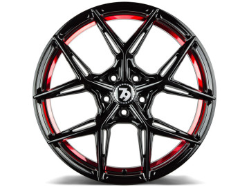 Jantes Seventy9 SCF-B 18x9 5x112 ET 40 66,6 Preto Brilhante + Aba Interna Vermelha