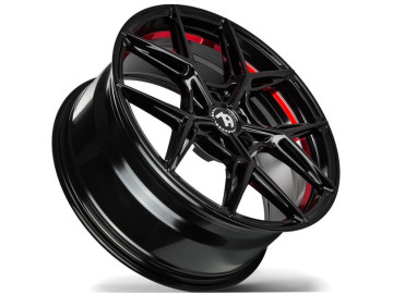 Jantes Seventy9 SCF-B 18x9 5x112 ET 40 66,6 Preto Brilhante + Aba Interna Vermelha