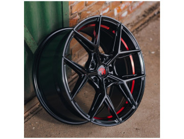 Jantes Seventy9 SCF-B 18x9 5x112 ET 40 66,6 Preto Brilhante + Aba Interna Vermelha