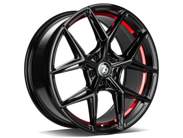 Jantes Seventy9 SCF-B - 19x8.5 5x120 ET 30 72,6 Preto Brilhante + Aba Interna Vermelha