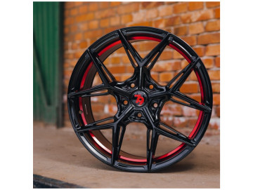 Jantes Seventy9 SCF-B - 19x9.5 5x112 ET 40 66.6 Preto Brilhante + Aba Interna Vermelha