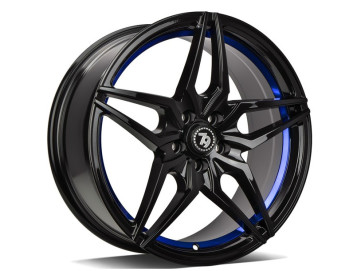 Jantes Seventy9 SV-A - 17x7.5 5x100 ET 40 73,1 Preto Brilhante + Aba Interna Azul