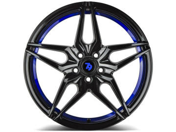 Jantes Seventy9 SV-A - 17x7.5 5x100 ET 40 73,1 Preto Brilhante + Aba Interna Azul