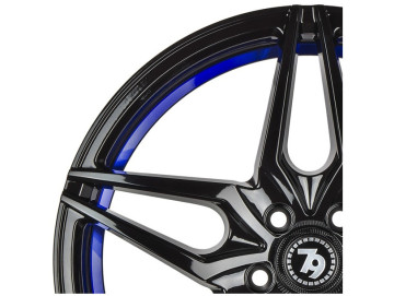 Jantes Seventy9 SV-A - 17x7.5 5x100 ET 40 73,1 Preto Brilhante + Aba Interna Azul