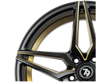 Jantes Seventy9 SV-A - 18x9 5x112 ET 40 66.6 Preto Matte + Aba Interna Dourada