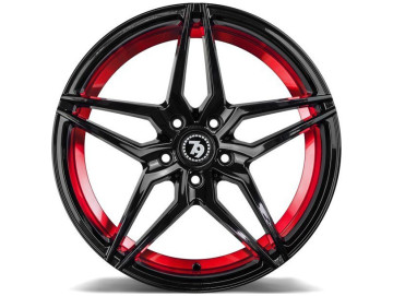 Jantes Seventy9 SV-A - 18x9 5x120 ET 35 72,6 Preto Brilhante + Aba Interna Vermelha