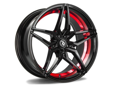 Jantes Seventy9 SV-A - 18x9 5x120 ET 35 72,6 Preto Brilhante + Aba Interna Vermelha