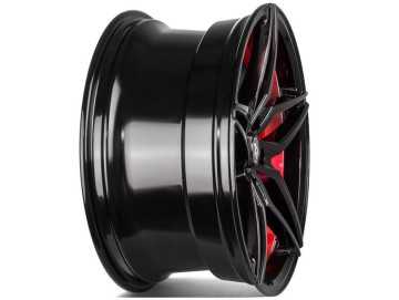 Jantes Seventy9 SV-A - 18x9 5x120 ET 35 72,6 Preto Brilhante + Aba Interna Vermelha