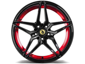 Jantes Seventy9 SV-A - 18x9 5x120 ET 35 72,6 Preto Brilhante + Aba Interna Vermelha