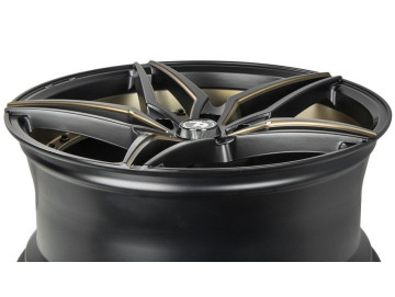 Jantes Seventy9 SV-AR - 19x8.5 5x112 ET 35 66.6 Preto Matte+ Aba Interna Dourada