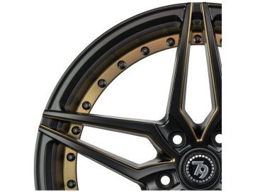 Jantes Seventy9 SV-AR - 19x8.5 5x112 ET 35 66.6 Preto Matte+ Aba Interna Dourada