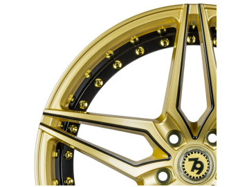 Jantes Seventy9 SV-AR - 19x9.5 5x112 ET 38 66.6 Dourado Matte + Aba Interna Preta