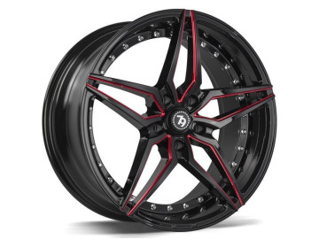 Jantes Seventy9 SV-AR - 19x9.5 5x112 ET 38 66.6 Preto + Aba Interna Vermelha